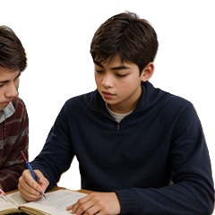 塾に行っても成績が下がる・上がらない中学生が家庭教師に勉強を教えてもらっている画像7