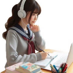 中学生が慶応大学生のオンライン家庭教師に勉強を教えて貰っている写真6
