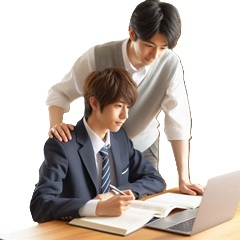 中学生が慶応大学生のオンライン家庭教師に勉強を教えて貰っている写真11