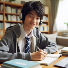 中学生が慶応大学生のオンライン家庭教師に勉強を教えて貰っている写真18