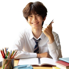 中学生が社会の勉強をしている写真2
