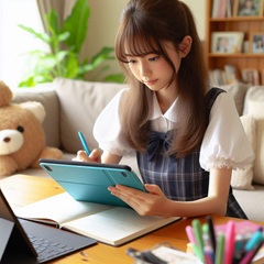 中学生が社会の勉強をしている写真13