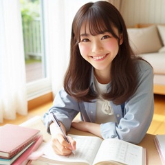 中学生が国語の勉強をしている写真1