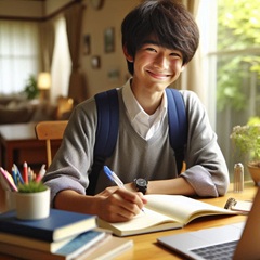 子供の成績を上げる脳科学に基づいた勉強法で勉強している写真5