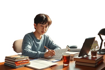 子供の成績を上げる脳科学に基づいた勉強法で勉強している写真2