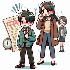 小学生が忘れ物をして親に叱られているイラスト2