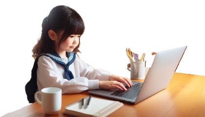 リビング学習で学校の勉強をしている小学生の写真2