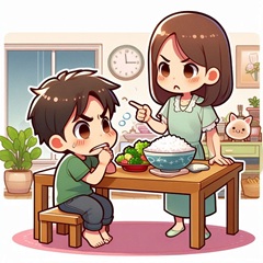 食べ物の好き嫌い・偏食がある小学生のイラスト2