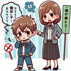 小学生が親に口答えをしているイラスト5