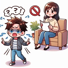 小学生が親に口答えをしているイラスト6