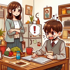 小学生が親に口答えをしているイラスト9