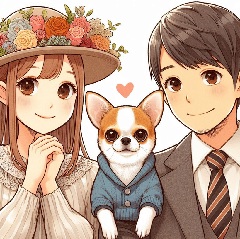 オンライン婚活で出会った20代の男女がデートをしているイラスト8