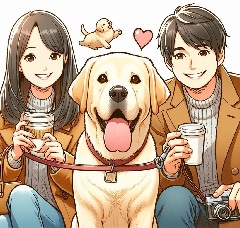 オンライン婚活で出会った30代の男女がデートをしているイラスト7