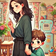 人見知りの小学生のイラスト2