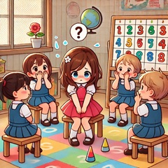 人見知りの小学生のイラスト3