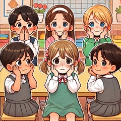 人見知りの小学生のイラスト4