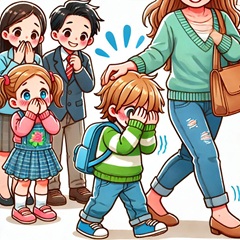 人見知りの小学生のイラスト6
