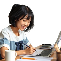 大人しい中学生が成績を上げる為に勉強している画像1