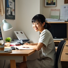 大人しい中学生が成績を上げる為に勉強している画像7
