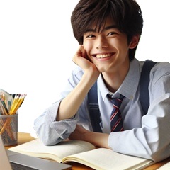 大人しい中学生が成績を上げる為に勉強している画像8