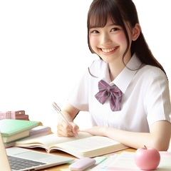 大阪の中学生が勉強している写真