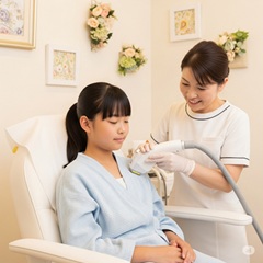 大阪の中学生が脱毛の準備中の画像