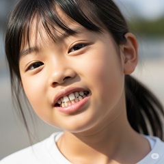 小学生の女の子が歯並びが悪い画像