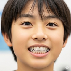 マウスピース矯正をしている中学生の画像
