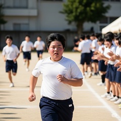 体育が嫌い・苦手の中学生が長距離走をしている画像