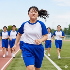 体育が嫌い・苦手の女子中学生が長距離走をしている画像