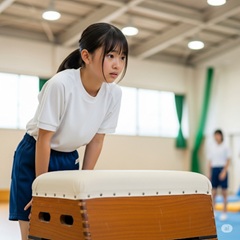 体育が嫌い・苦手の女子中学生が跳び箱で困っている画像