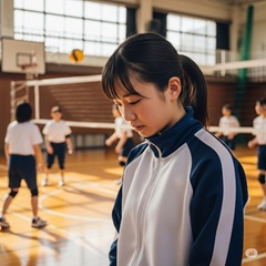 体育が嫌い・苦手の女子中学生がバレーボールで困っている画像