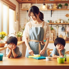 専業主婦が手いっぱいで子供まで手が回らない画像