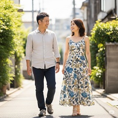 マリッシュの再婚活で40代の男女がデートをしている画像