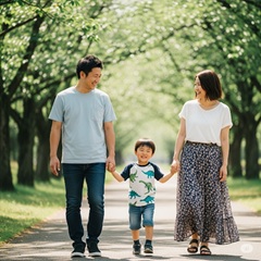子持ち婚に成功した3人の家族の画像
