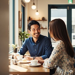 三安でYSKの婚活中31歳の男性が32歳の女性とデートしている画像