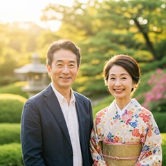 50代・60代の熟年婚・シニア婚で出会った64歳の男性と60歳の女性の画像