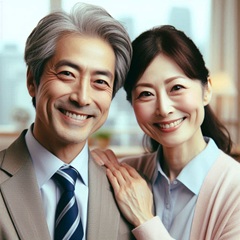 50代・60代の熟年婚・シニア婚で出会った64歳の男性と62歳の女性の画像