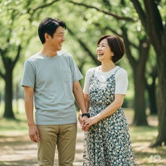 50代・60代の熟年婚・シニア婚で出会った57歳の男性と55歳の女性の画像