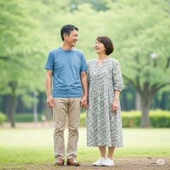 50代・60代の熟年婚・シニア婚で出会った59歳の男性と61歳の女性の画像