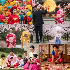 多様な民族衣装、祭り、儀式をイメージした画像