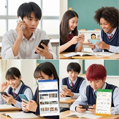 中学生がスマホを持つことのメリットをイメージした画像