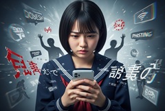 スマホを持つことのリスクをイメージした画像