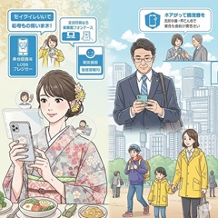 スマホの安全な利用とリスク管理をイメージした日本の画像