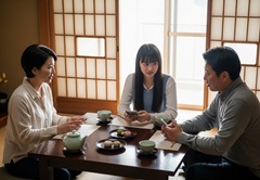 親と子供のスマホ利用に関するコミュニケーションの大切さをイメージした日本の画像