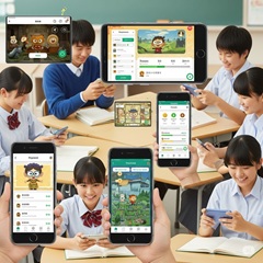 スマホが学力向上に寄与するメカニズムをイメージした画像