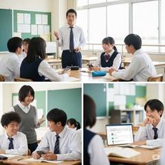 スマホがコミュニケーション能力と社会性を育む様子をイメージした画像