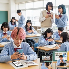 スマホが中学生の表現力を向上させるメカニズムのイメージ画像