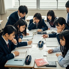 高校受験に向けて勉強している中学生のイメージ画像