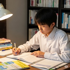 高校受験に向けて計画を「実行」に移している日本の中学３年生のイメージ画像